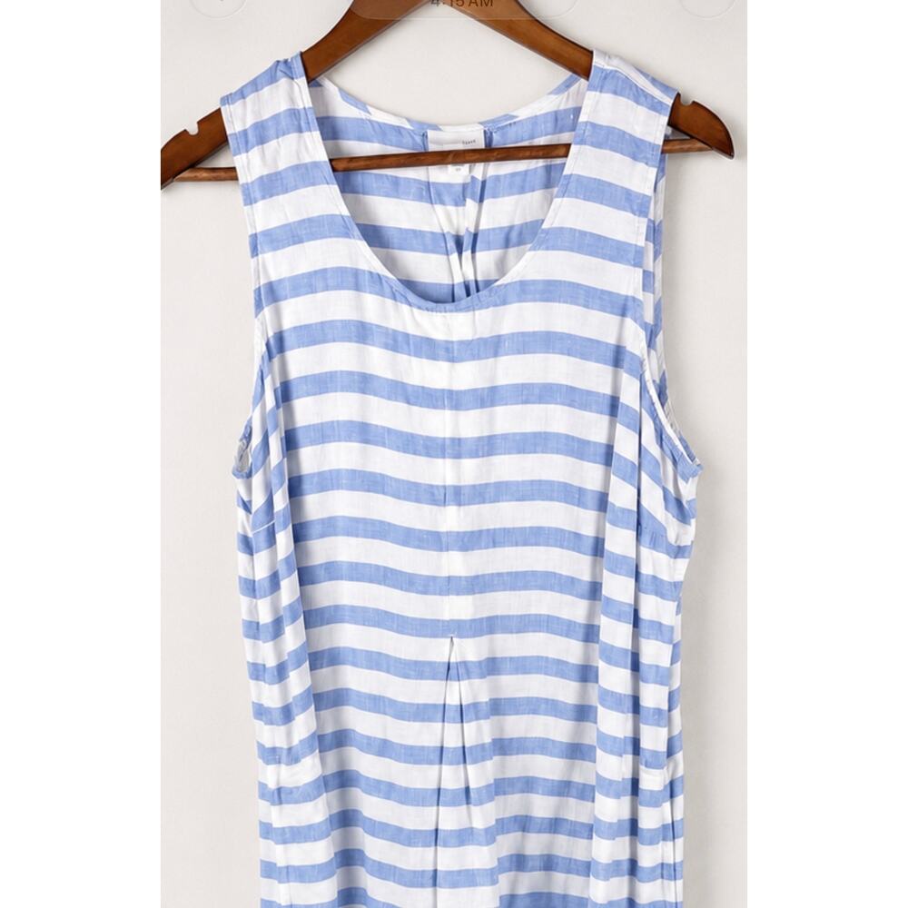 J. Jill Light Blue and White Striped Sleeveless Maxi Dress - Picture 5 of 10